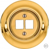 Корпус ретро розетки двойной золотой глянцевый OPAUGs0 Katy Paty