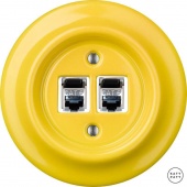 Розетка интернет Cat.6 экранир. двойная, ярко-желтый глянцевый NILUGsCat6e Katy Paty