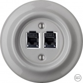 Розетка интернет Cat.6 двойная, бетон глянцевый CAGsCat6 Katy Paty