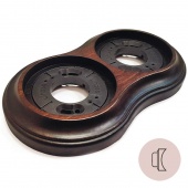 Рамка с пластиковой вставкой 2 местная на бревно D240 мм., восьмерка, венге, 25665 Lindas