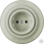 Ретро розетка электрическая без заземления, серо-зеленый глянцевый CHGs Katy Paty