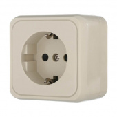 Дизайнерская розетка с заземлением и шторками, бежевый, 813201 LK Studio, серия LKStandard