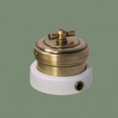 Ретро выключатель серия Роматти светлая латунь, рамка: белая, R111-5 Romatti двухклавишный