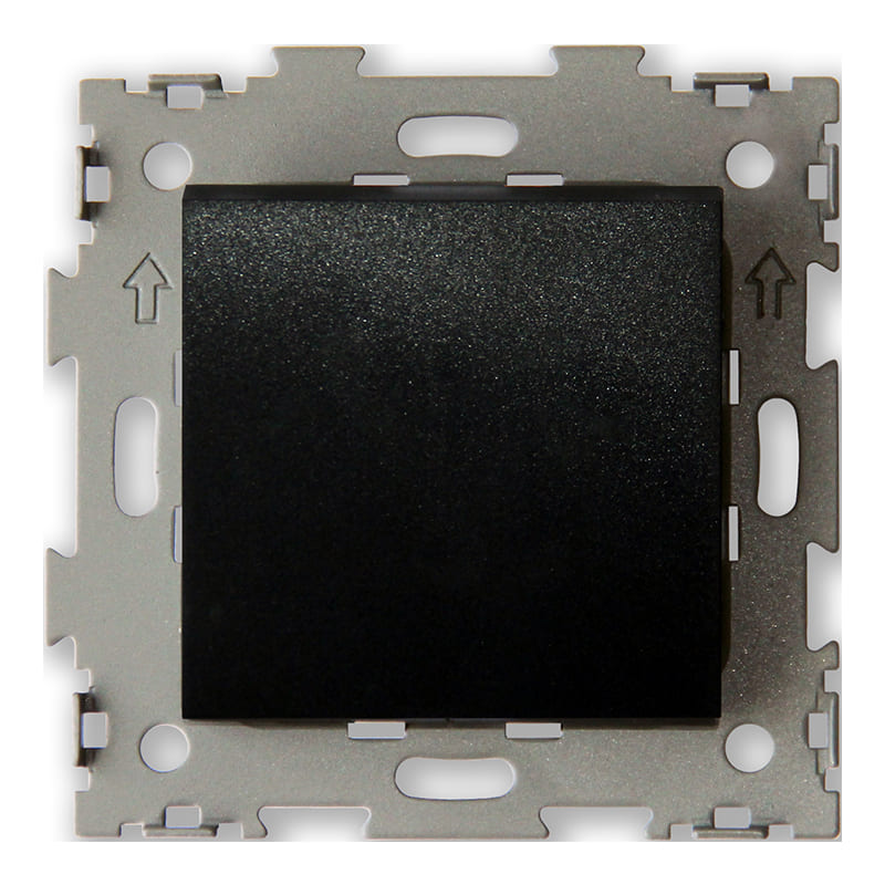 Дизайнерский выключатель, черный, GL-W101-PBCM, CGSS, одноклавишный, проходной, серия Эстетика