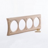 Четверная накладка на бревно D240 мм., встраиваемая, ясень, 45.V4-240 naBrevno, кромка 45 градусов