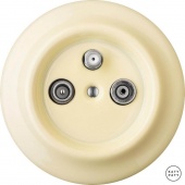 Ретро розетка TV/R/SAT проходная ваниль глянцевая PNFLGsTVa Katy Paty