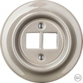 Корпус ретро розетки двойной капучино глянцевый LUGs0 Katy Paty