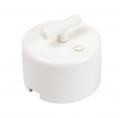 Ретро выключатель Cilindro белый GE90404-01 ТМ МезонинЪ одноклавишный, проходной