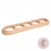 Рамка на бревно 200 мм. 5 местная, овал, дуб неокрашенный НО15НК200 Salvador