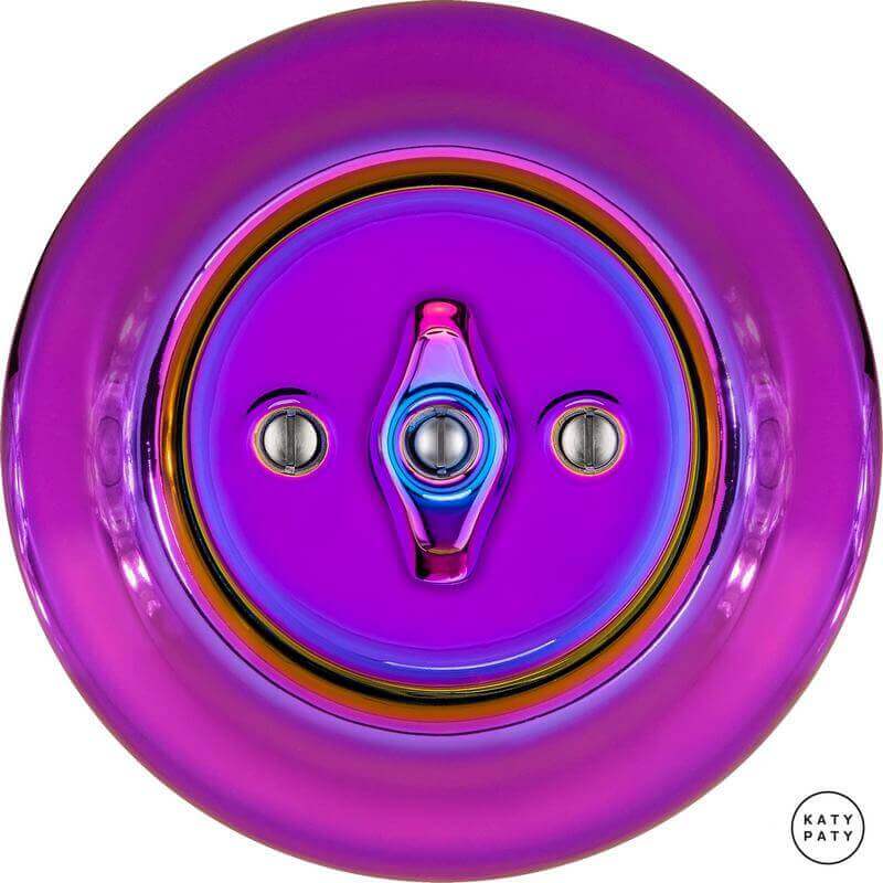 Ретро выключатель пурпурно-фиолетовый металлик PEVIGds Katy Paty диммер для ламп накаливания