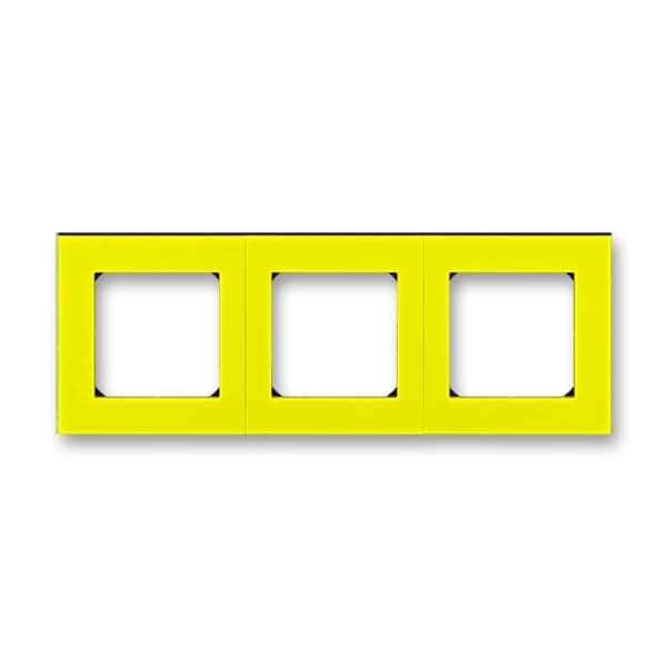 Дизайнерская рамка 3 местная, желтый / дымчатый черный, 2CHH015030A6064 ABB, серия Levit