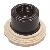 Розетка с заземляющим контактом Combi-2, коричневый, натурель, B1-101-02/С2 BIRONI