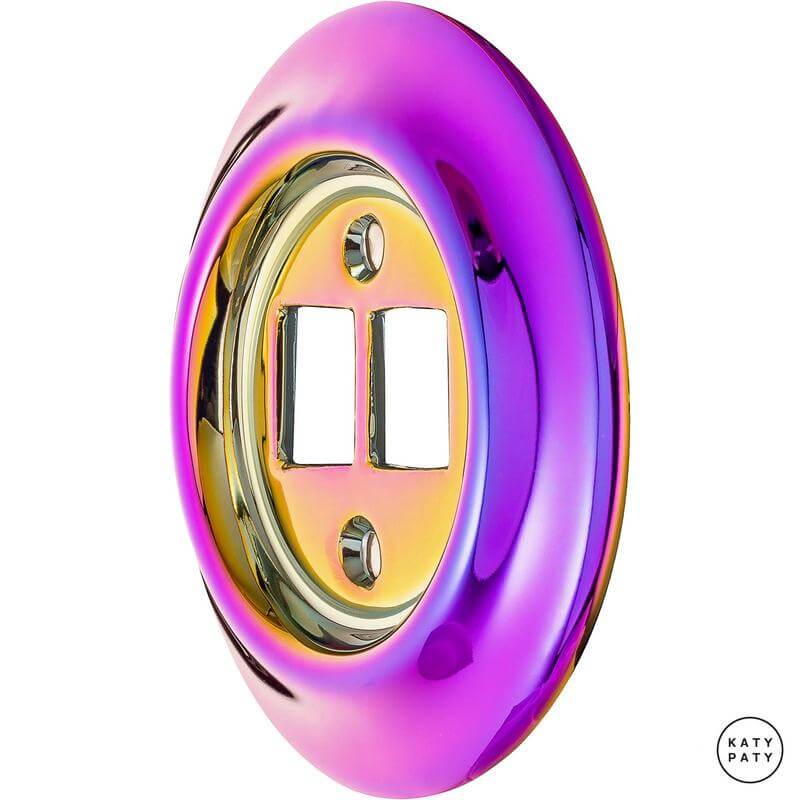 Розетка интернет Cat.6 экранир. двойная, пурпурно-фиолетовый металлик PEVIGsCat6e Katy Paty