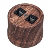 Розетка RJ11 телефонная двойная, канадский клен, B1-301-14 BIRONI