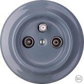 Ретро розетка TV/R/SAT проходная пепельно-серый глянцевый LIGsTVa Katy Paty