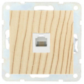 Дизайнерская розетка компьютерная RJ-45 кат. 5е с накладкой, сосна, 866125-1 LK Studio, серия LK60