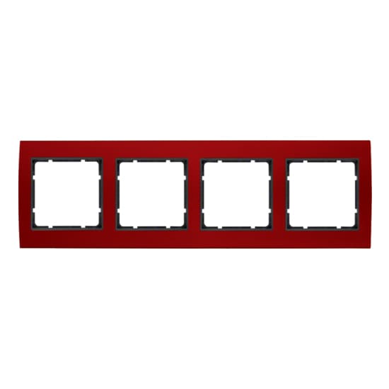 Дизайнерская рамка 4 местная, красный/антрацитовый, 10143012 Berker, серия B.3