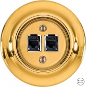 Розетка интернет Cat.6 двойная, золотой глянцевый OPAUGsCat6 Katy Paty