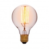 Ретро лампа накаливания G80 F2, E27, золотая, 052-207а Sun Lumen
