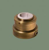 Ретро розетка с заземлением и шторками, серия Лонжин, светлая латунь, механизм: белый (трубка D12) L213-8-12 Romatti