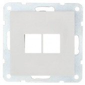 Накладка двойной розетки компьютерной/ телефонной с суппортом, белый, 866204-0 LK Studio, серия LK60