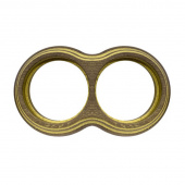 Рамка 2 местная восьмерка дуб коричневый с золотом О312ДКЗ Salvador, для изделий с декоративными накладками