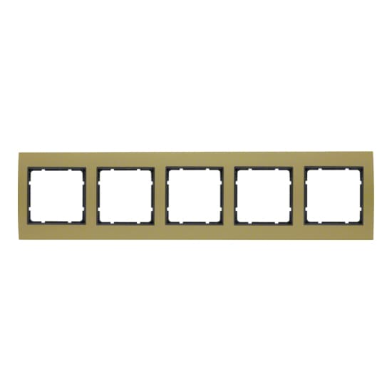 Дизайнерская рамка 5 местная, золотой/антрацитовый, 10153016 Berker, серия B.3