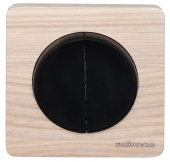 Выключатель двухклавишный, выбеленный ясень+черный, ROC1-AW/1E31601303 Ruwel