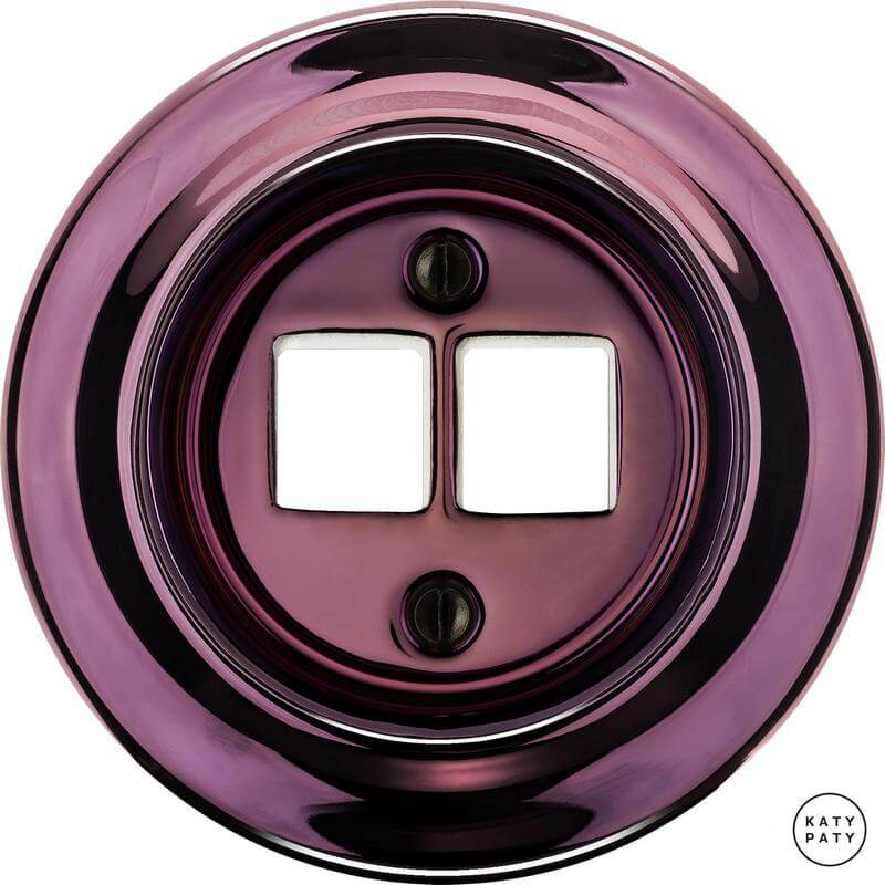 Розетка интернет Cat.6 экранир. двойная, фиолетовый металлик PEMAGsCat6e Katy Paty