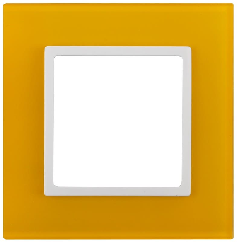 Дизайнерская рамка 1 местная, желтый, Б0034476 Эра, серия Elegance