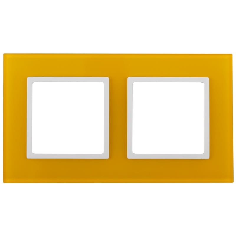 Дизайнерская рамка 2 местная, желтый, Б0034494 Эра, серия Elegance