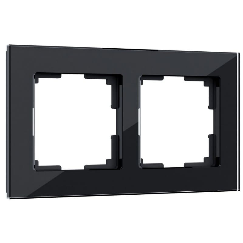 Дизайнерская рамка 2 местная, черный, стекло, W0021108 Werkel