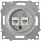 Розетка двойная компьютерная RJ45 кат.5e, серая, 1E20901302 Ruwel