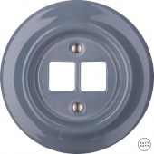 Корпус ретро розетки двойной пепельно-серый глянцевый LIGs0 Katy Paty