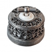 Ретро выключатель перекрестный, состаренное серебро, OP31DN.WT Salvador