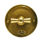 Ретро выключатель малый, латунь, 02023И-80 ГусевЪ, одноклавишный проходной