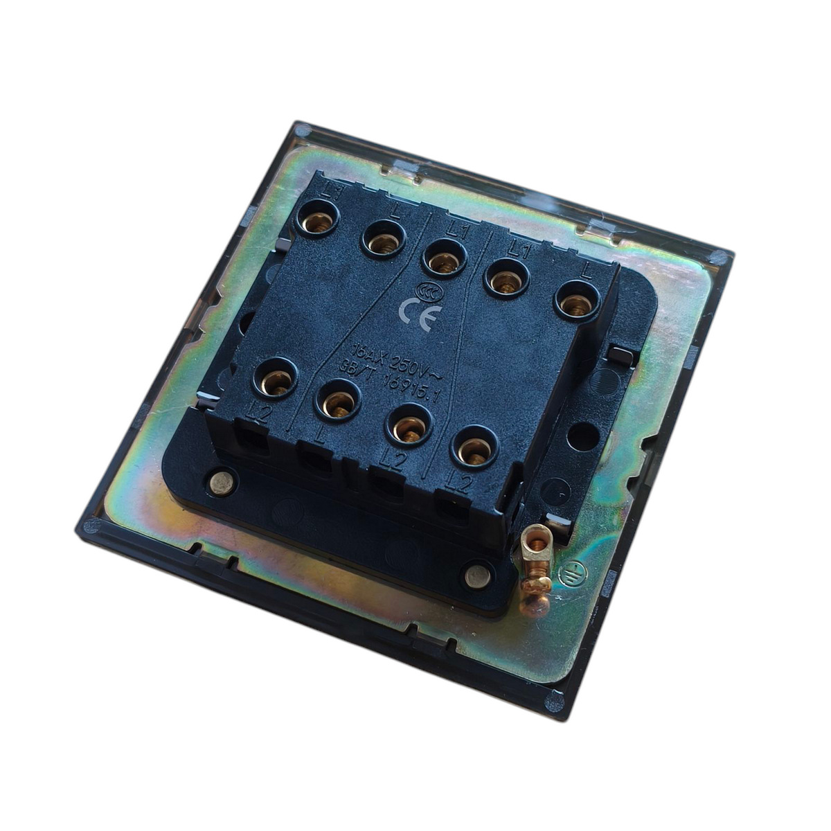 Дизайнерский выключатель Aura Медь браш, BAC3KBE Bonze трехклавишный Дизайнерский выключатель Aura Медь браш, BAC3KBE Bonze трехклавишный