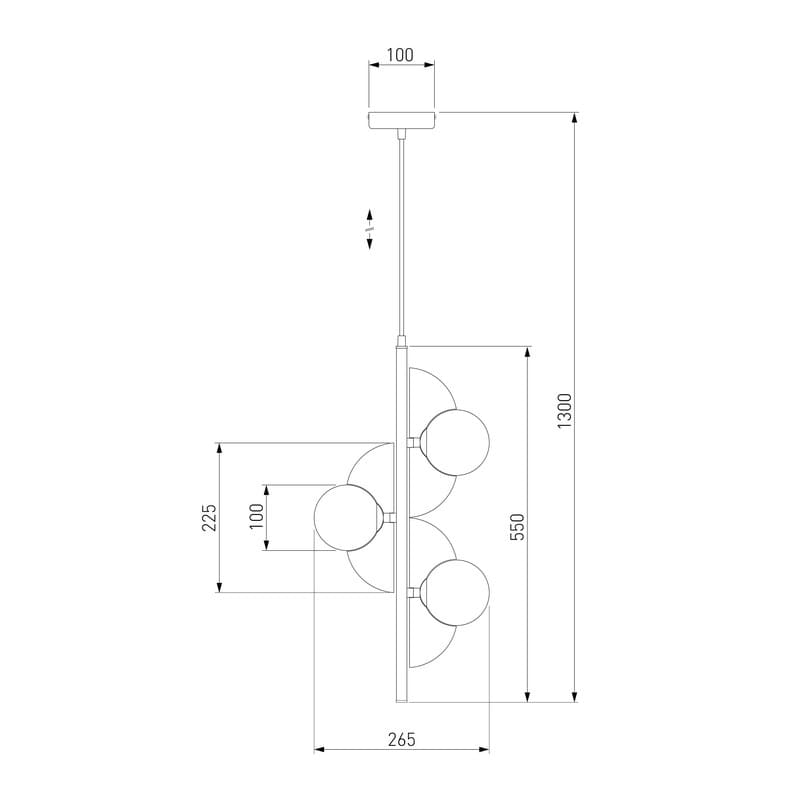 Подвесной светильник в стиле лофт Futura 50143/3 ЕВРОСВЕТ