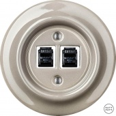 Розетка интернет Cat.5e двойная, капучино глянцевый LUGsCat5e Katy Paty