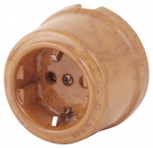 Ретро розетка электрическая с заземлением, темный мрамор RS-80009-ТМ (KM) Retrika