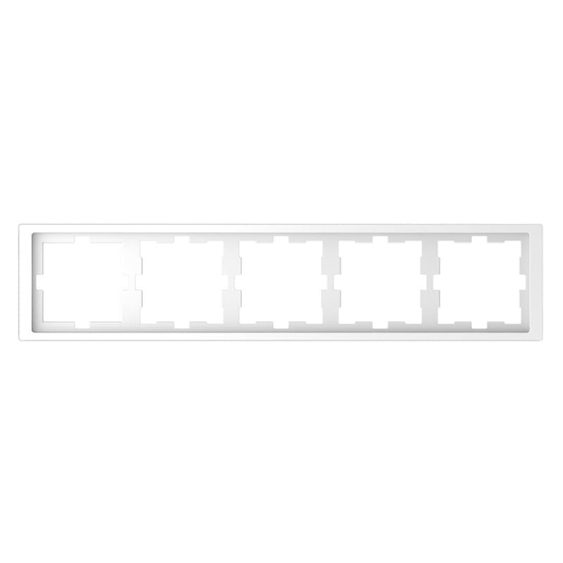 Дизайнерская рамка 5 местная, белый лотос, MTN4050-6535 Schneider Electric, серия Merten D-Life