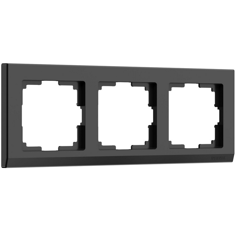Дизайнерская рамка 3 местная, черный, поликарбонат, W0031808 Werkel