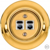Розетка интернет Cat.6 экранир. двойная, золотой глянцевый OPAUGsCat6e Katy Paty