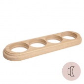 Рамка на бревно D240 мм. 4 местная, овал, дуб неокрашенный НО14НК240 Salvador