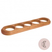 Рамка на бревно D220 мм. 5 местная, овал, дуб коричневый с золотой патиной НО15ДКЗ220 Salvador