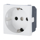 Дизайнерская розетка с заземлением и шторками, белый, 851404 LK Studio, серия LK45