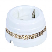 Ретро розетка с заземлением Медео Золото GE70301-79 (KM) ТМ МезонинЪ