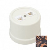 Розетка RJ11+ RJ45 телефон + компьютер, античная медь, B1-303-15 BIRONI