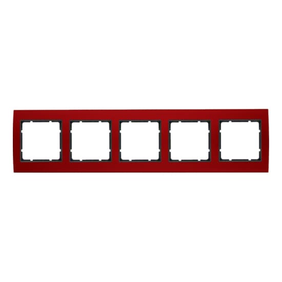 Дизайнерская рамка 5 местная, красный/антрацитовый, 10153012 Berker, серия B.3