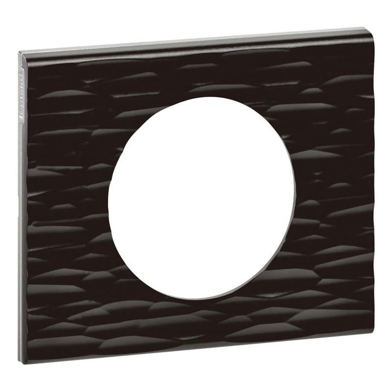 Дизайнерская рамка 1 местная, черный рифленый, камень, 069021 Legrand, серия Celiane